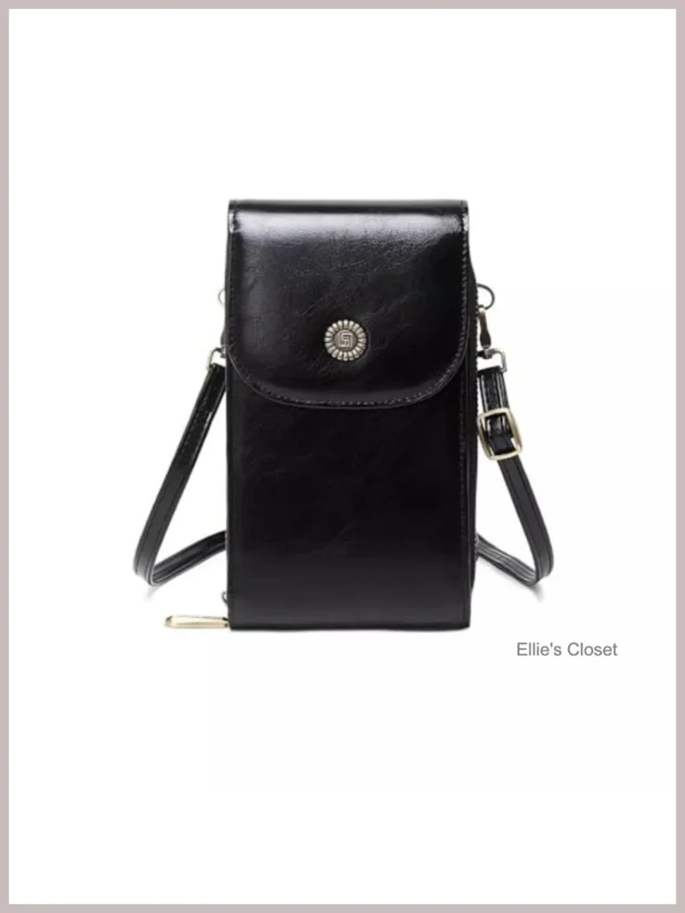 Vegan Leather Crossbody Phone Wallet Purse with RFID Blocking - Adjustable